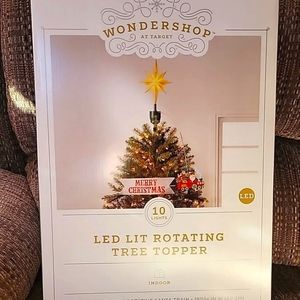 New Wondershop LED Lit Rotating Tree Topper Indoor Christmas Santa Train
